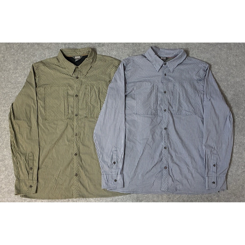 Outdoor Research Baja Sun Shirt Vented Stretch Mens XL Bundle Lot Of 2 Plaid